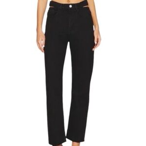 Frame Le high n tight straight cutout jeans
